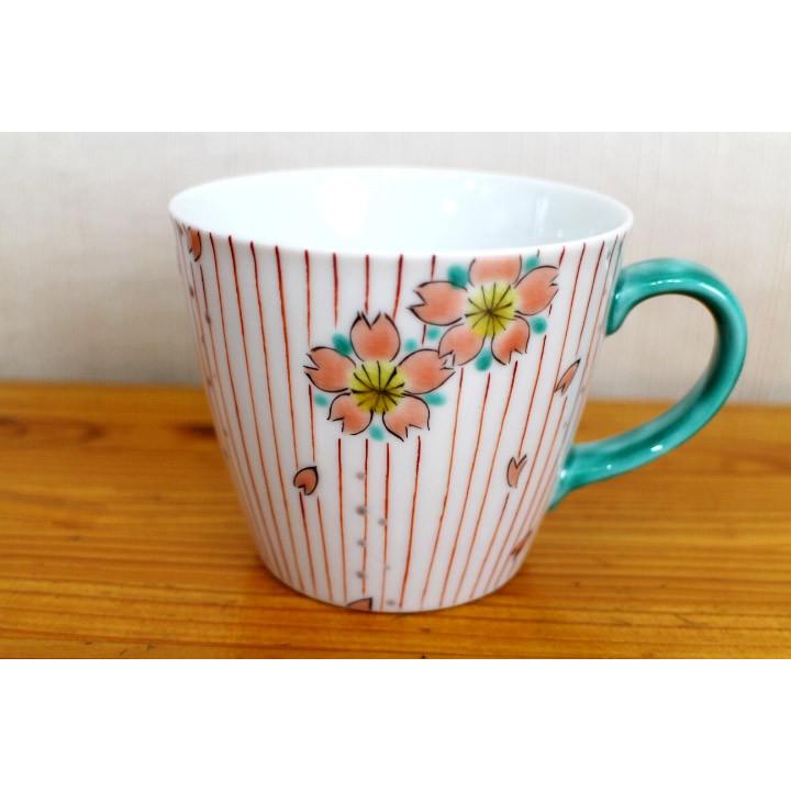 九谷焼 マグカップ 桜十草 / 岡田絹代 和食器 カップ マグカップ 人気