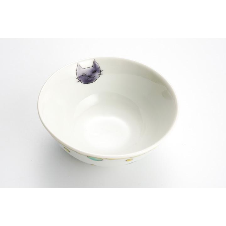 九谷焼 プチ飯碗 水玉ねこ/岡田絹代 和食器 茶碗 人気 ギフト : 使う