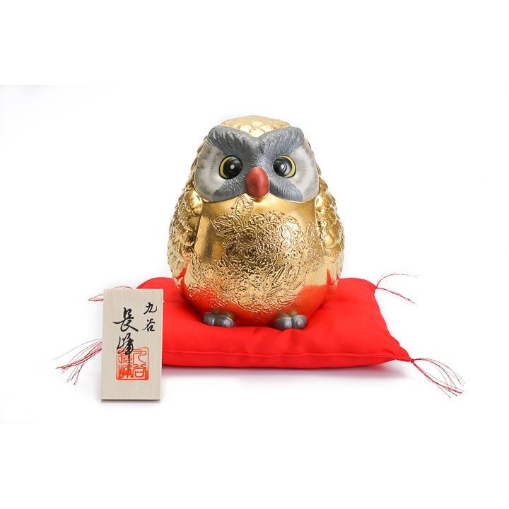 九谷焼 6号寿フクロウ 金付文様入 赤座布団付 送料無料 置物 縁起物 ふくろう 人気 ギフト 内祝い Op 105 使う 贈る 九谷焼専門店 陶らいふ 通販 Yahoo ショッピング