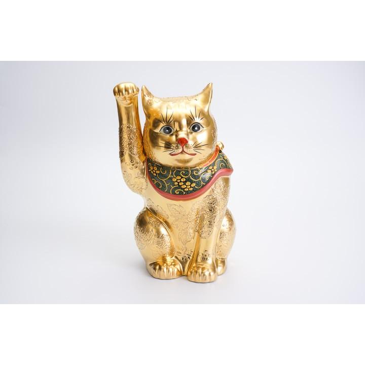 23時までの限定価格‼️九谷焼、陶器 、金彩の招き猫 約30cm 限定価格‼️九谷焼 金彩☆陶器製 、招き猫 約30cm 限定価格‼️九谷焼