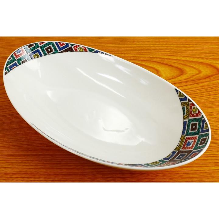 九谷焼 オーバルボール 石畳 /青郊窯 和食器 皿 カレー皿 パスタ