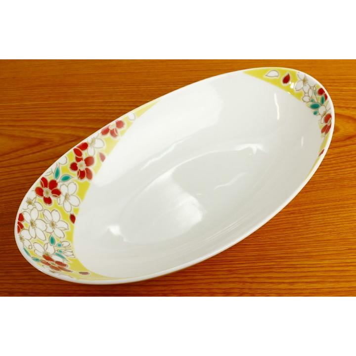 九谷焼　お皿　約25cm 九谷焼 【LYPプレミアム会員限定クーポン】 オーバルボール 桜文