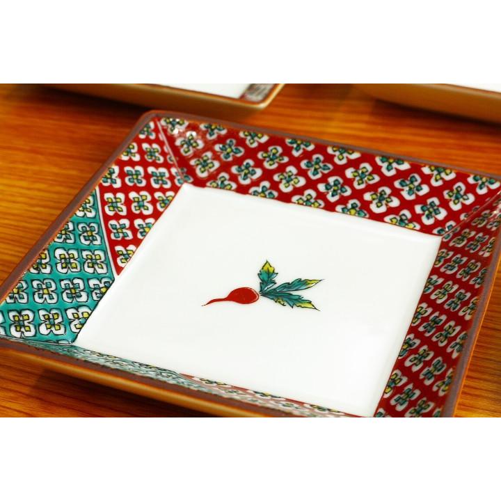 九谷焼 3号皿揃 赤かぶ/青郊窯 和食器 皿 人気 ギフト セット 贈り物