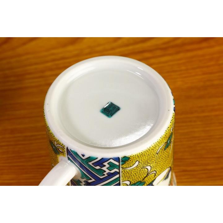 九谷焼 マグカップ 吉田屋風丸紋間取 / 青郊窯 和食器 マグカップ 人気
