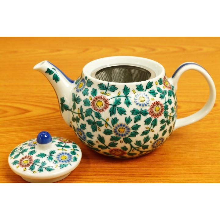 九谷焼 ポット急須 小菊唐草 / 青郊窯 和食器 急須 ポット 人気 ギフト