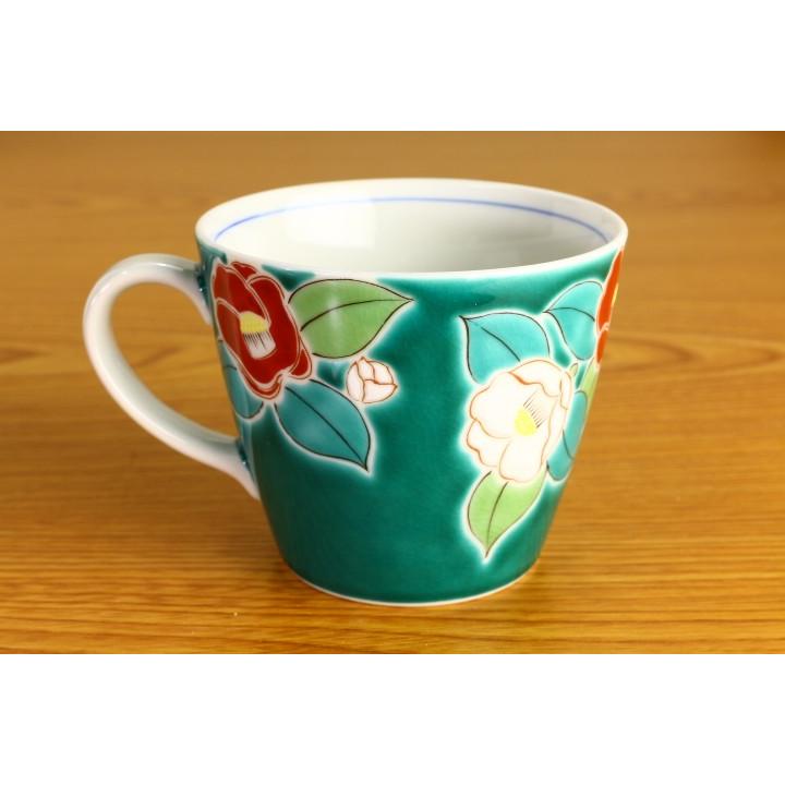 九谷焼 マグカップ 四季の花 椿 / 青郊窯 和食器 マグカップ 人気