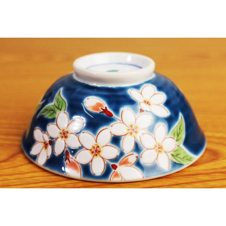 九谷焼 色絵飯碗 四季の花 桜/青郊窯 和食器 飯碗 茶碗 人気 ギフト