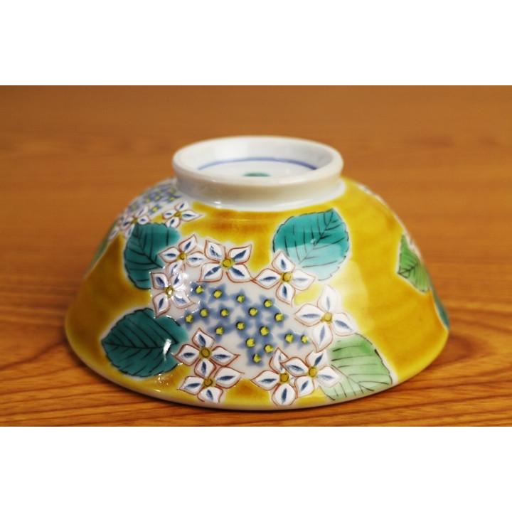 九谷焼 色絵飯碗 四季の花 あじさい / 青郊窯 和食器 飯碗 茶碗 人気
