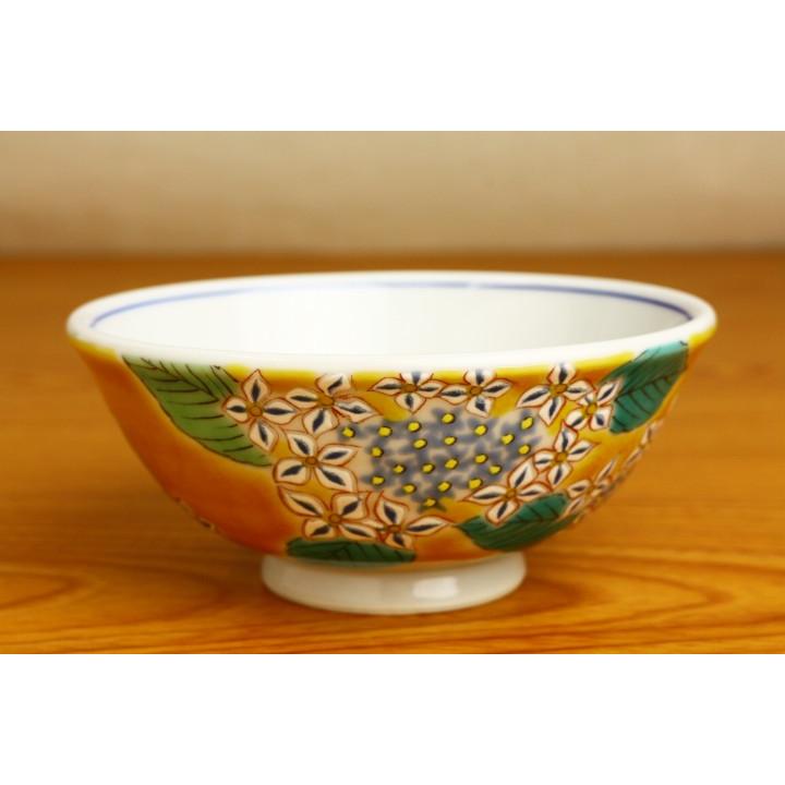 ギフト 11.5cm 色絵千段飯碗 青郊窯 九谷焼 和田青良　湯吞茶碗　花模様 日展作家 【未使用品】九谷燒 プレゼント お 化粧箱付き 工芸品