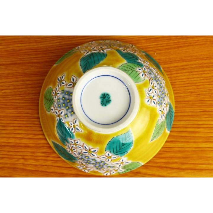 九谷焼 色絵飯碗 四季の花 あじさい / 青郊窯 和食器 飯碗 茶碗 人気