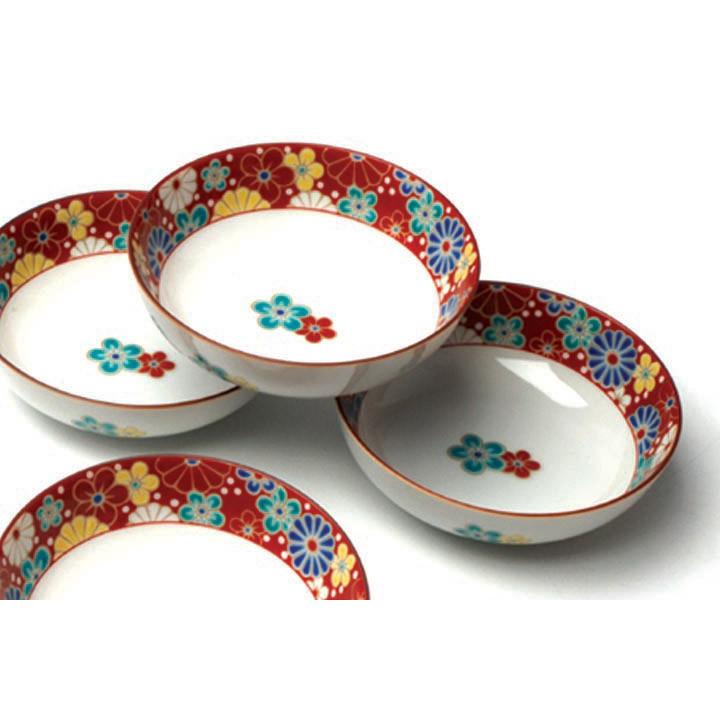 九谷焼 4号小鉢揃 梅菊文/青郊窯 送料無料 和食器 鉢 中鉢 人気 ギフト