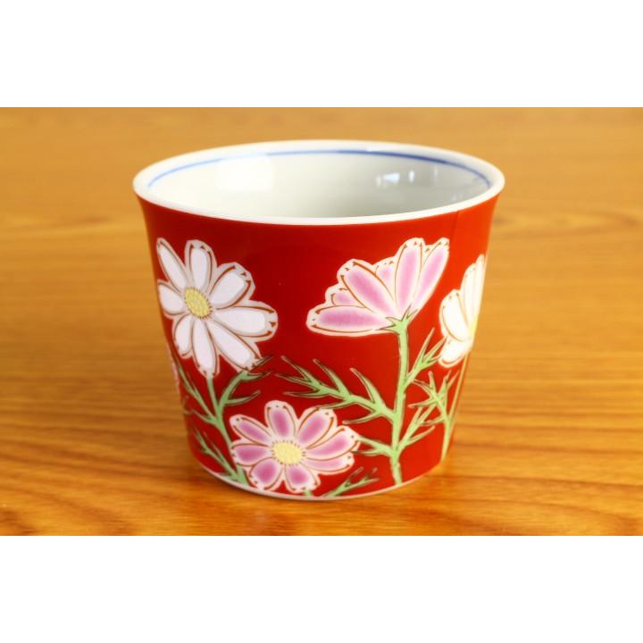 九谷焼 フリーカップ 四季の花 コスモス / 青郊窯 和食器 カップ そば