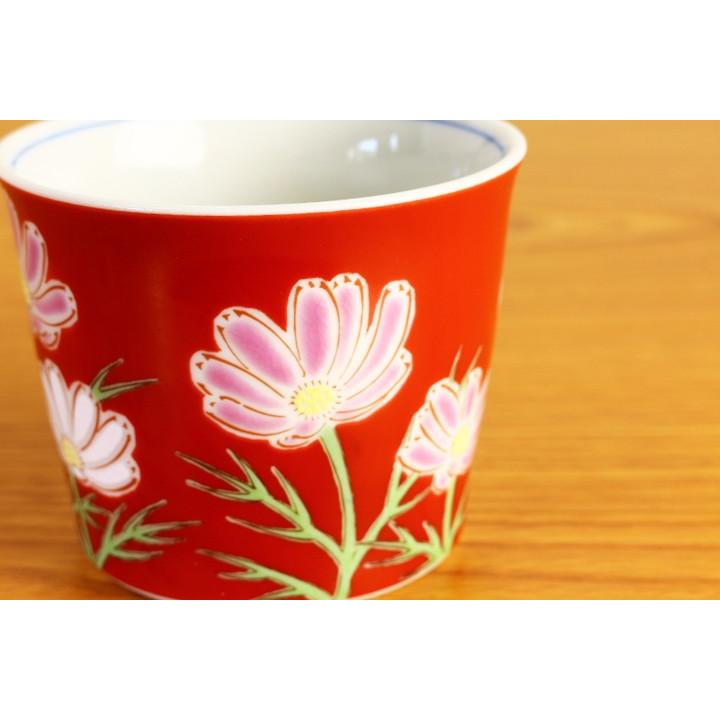 九谷焼 フリーカップ 四季の花 コスモス / 青郊窯 和食器 カップ そば