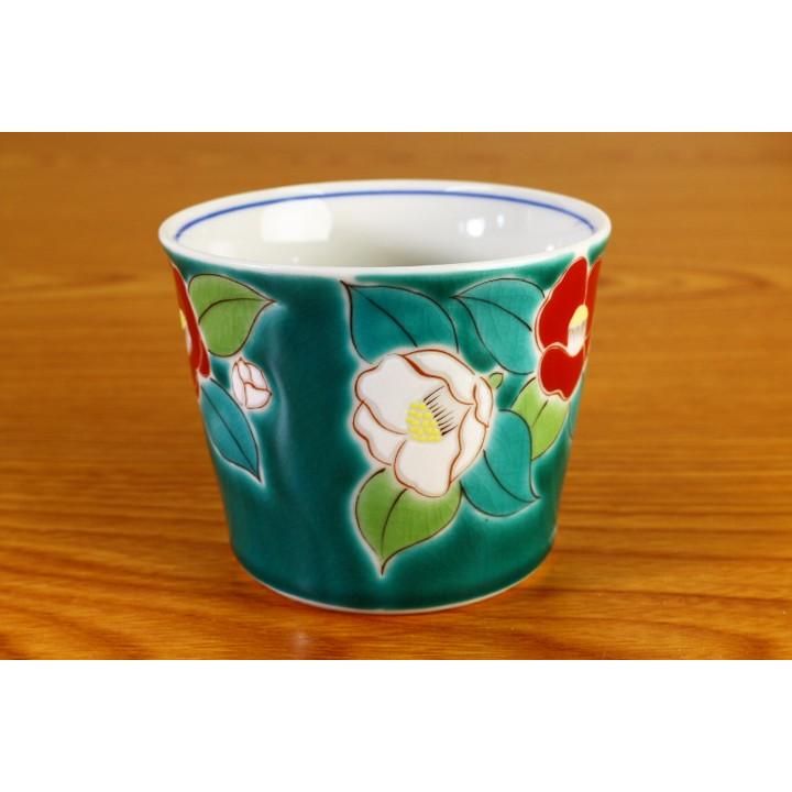 九谷焼 フリーカップ 四季の花 椿 / 青郊窯 和食器 カップ そばちょこ