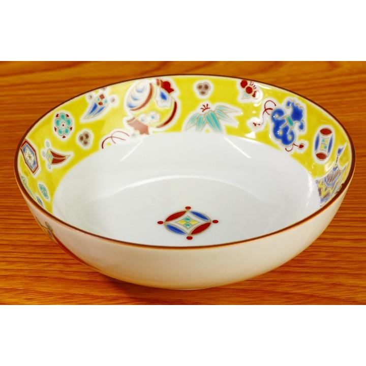 九谷焼 4号鉢 黄交趾/青郊窯 和食器 皿 小鉢 中鉢 人気 ギフト 化粧