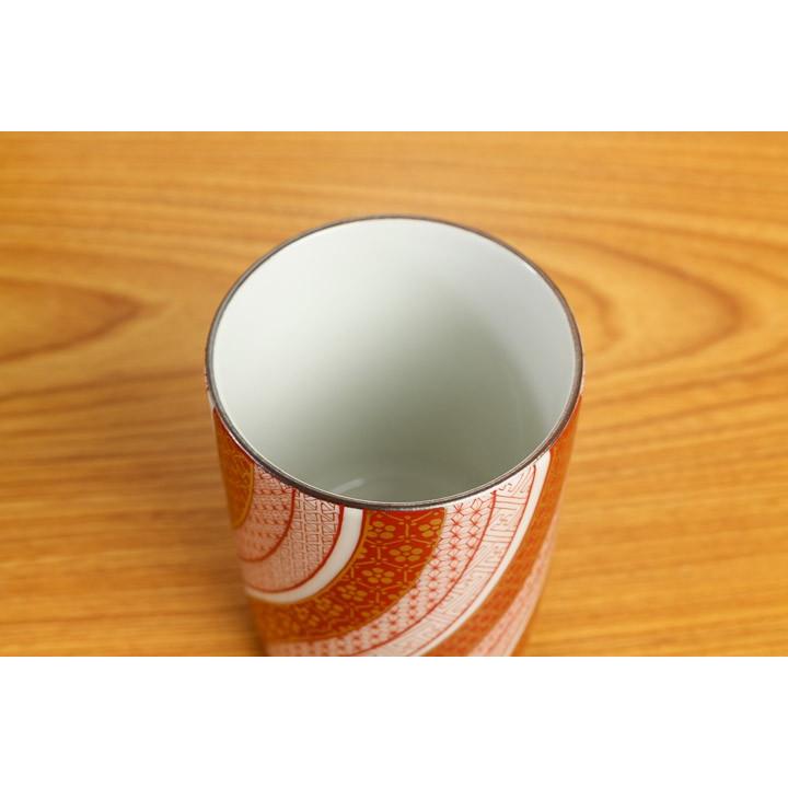 九谷焼 九谷湯呑 赤絵 / 青郊窯 和食器 湯呑み 湯飲み 人気 ギフト