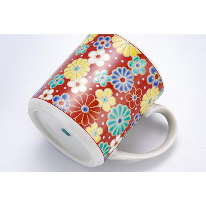 九谷焼 マグカップ 梅菊 / 青郊窯 和食器 コーヒーカップ カップ マグ