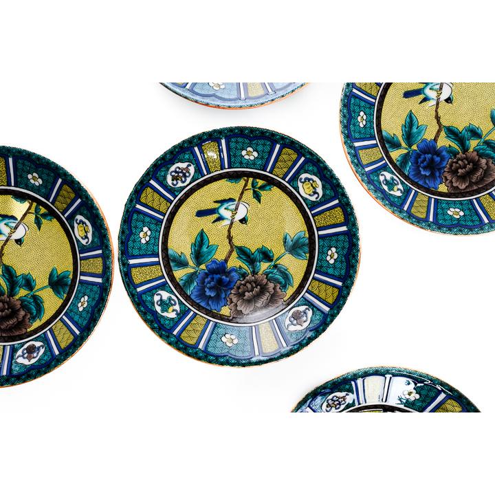 新品◆5枚セット◆単品可【九谷焼】6号 丸皿 18cm 吉田屋 新品◇5枚セット◇単品可【九谷焼】6号 丸皿 18cm 吉田屋