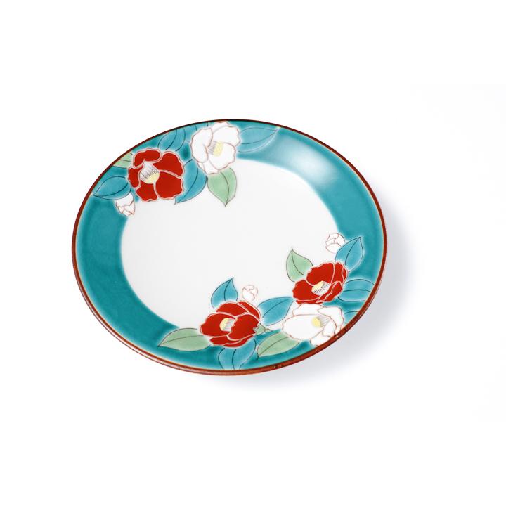 九谷焼 四季の花 4.6号皿 椿 / 青郊窯 和食器 皿 人気 ギフト 贈り物