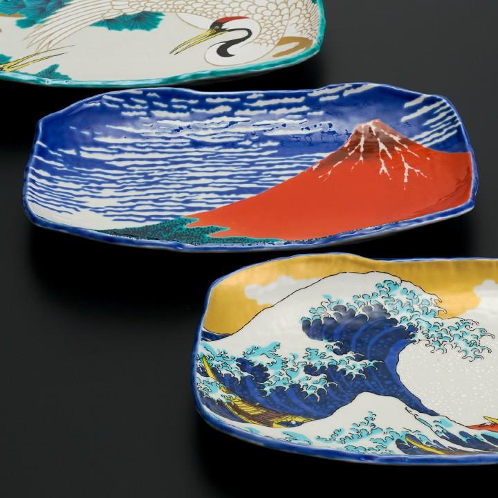 九谷焼 3種から選べる 大盛皿 日本の名画 / 青郊窯 和食器 皿 盛皿 人気 ギフト_1