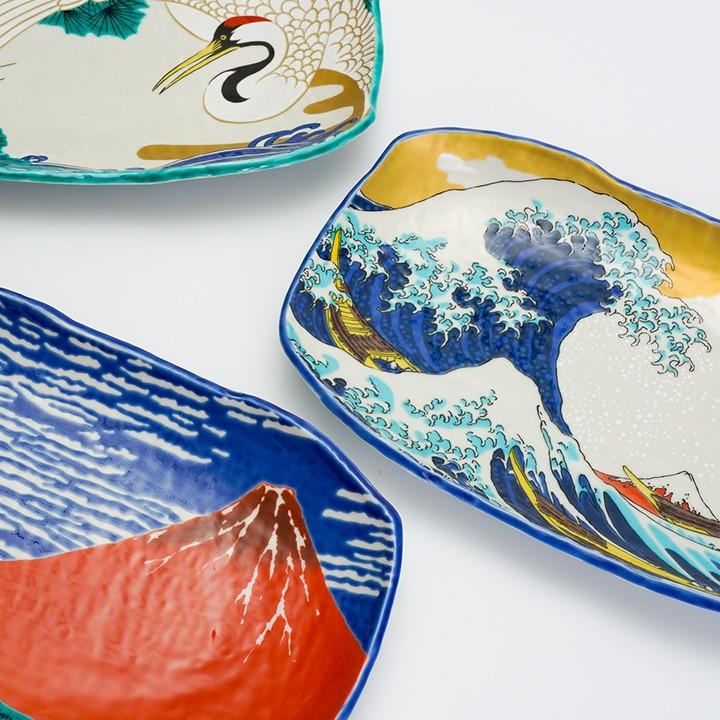 九谷焼 3種から選べる 大盛皿 日本の名画 / 青郊窯 和食器 皿 盛皿 人気 ギフト_5