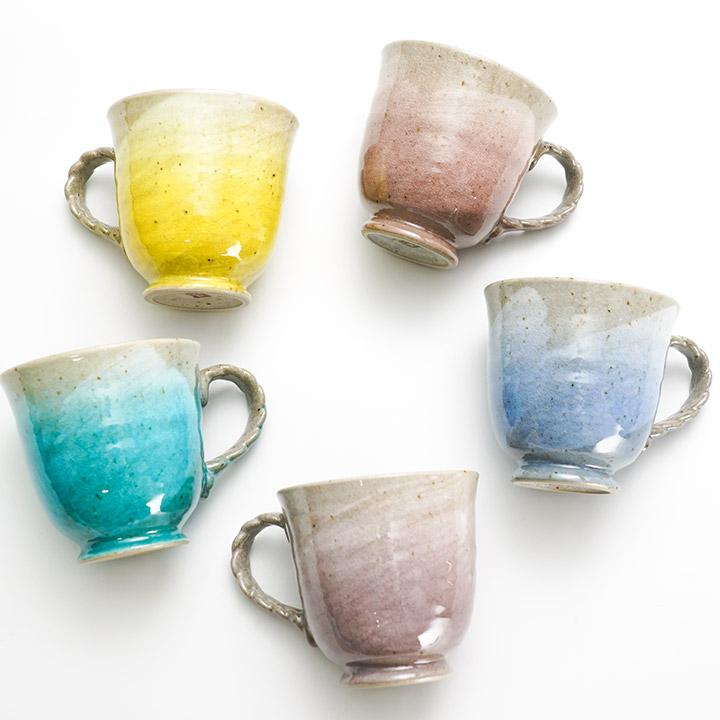 九谷焼 九谷仙守 紺色 陶器製カップ 5客セット 金彩 九谷焼 九谷仙守 紺色 陶器製カップ 5客セット 金彩 5-1008-7.jpg