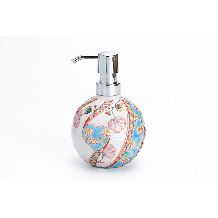 九谷焼 ソープボトル 花のタペストリー/銀舟窯＜詰め替えボトル
