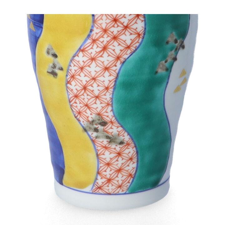 九谷色絵花瓶 九谷焼 一輪生 色絵小紋/九谷銀舟 花瓶 花器 人気 ギフト 贈り物 結婚