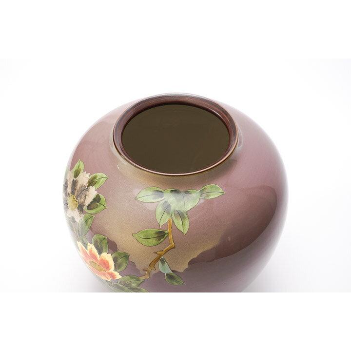 九谷焼 8号花瓶 金箔山茶花 花瓶 花器 人気 ギフト 贈り物 結婚祝い