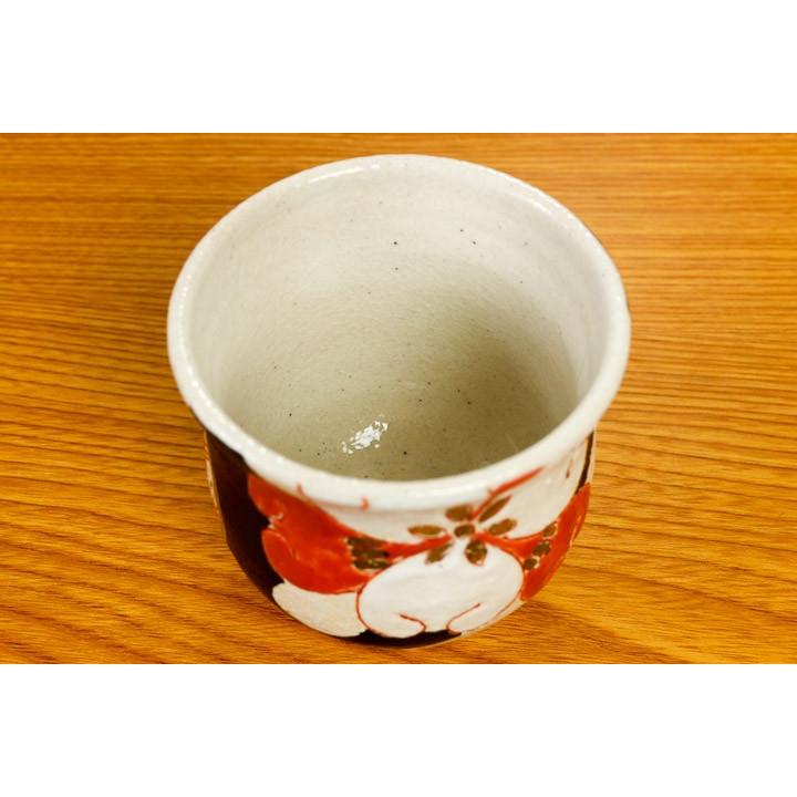 九谷焼 湯呑 赤 色花小紋/佐藤剛志 和食器 人気 ギフト : 使う 九谷焼 湯呑 赤 色花小紋/佐藤剛志 和食器 人気 ギフト : 使う