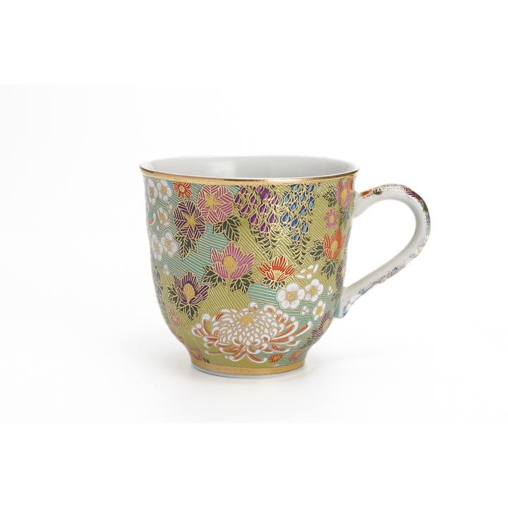 九谷焼 マグカップ 上花詰/九谷暁堂 和食器 人気 ギフト 贈り物 結婚