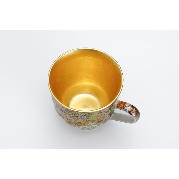 九谷焼 マグカップ 上花詰 内金箔 / 九谷暁堂 和食器 人気 ギフト