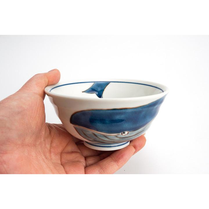 九谷焼 小飯碗 プチ飯碗 くじら ブルー / 川合孝知 和食器 ミニ碗