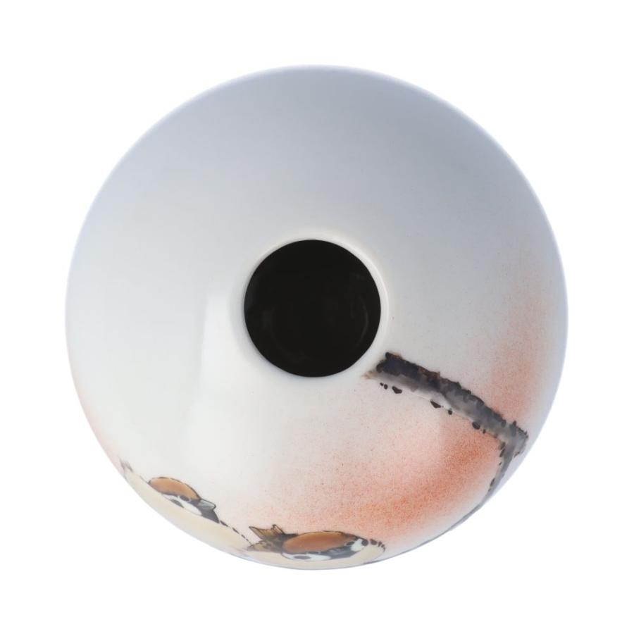 九谷焼 一輪生（丸型）二雀図/中村陶志人＜花瓶 花器 一輪生 人気