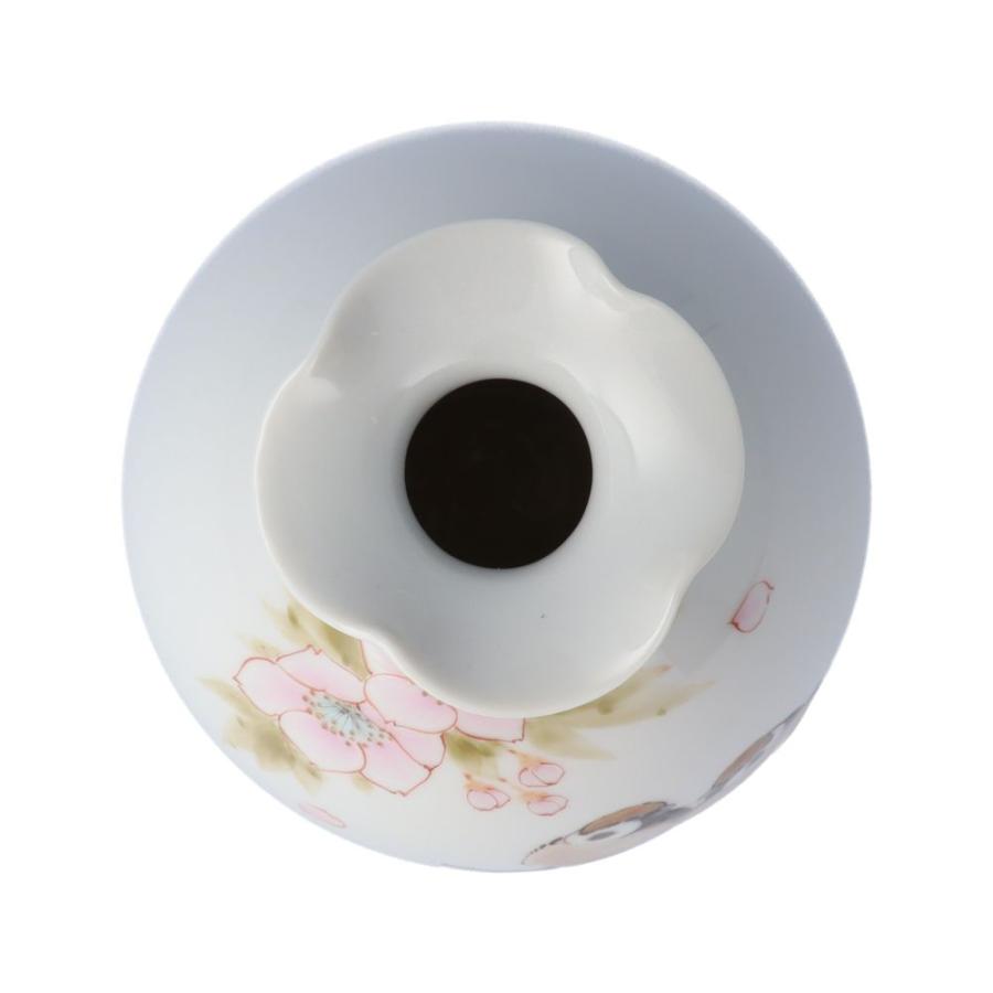 九谷焼 一輪生（口花型）桜二雀図/中村陶志人＜花瓶 花器 一輪生 人気