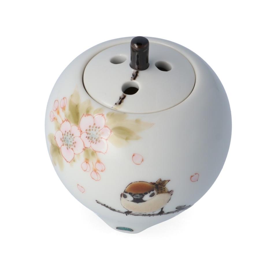九谷焼 ミニ香炉 桜雀図 / 中村陶志人｜香炉 仏具 人気 ギフト 贈り物