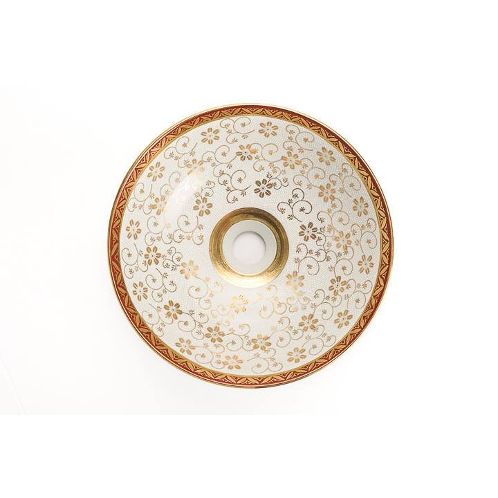 九谷焼 手洗鉢 白粒鉄仙 送料無料 洗場 洗面ボール 手洗器 和風