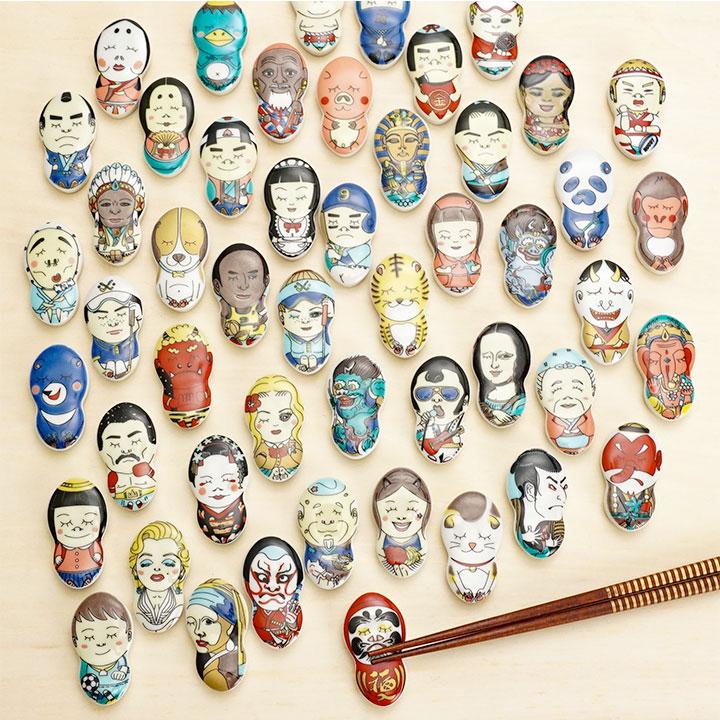 九谷焼 箸置 5個 セット おまけボヘミアグラス付き 九谷焼 箸置