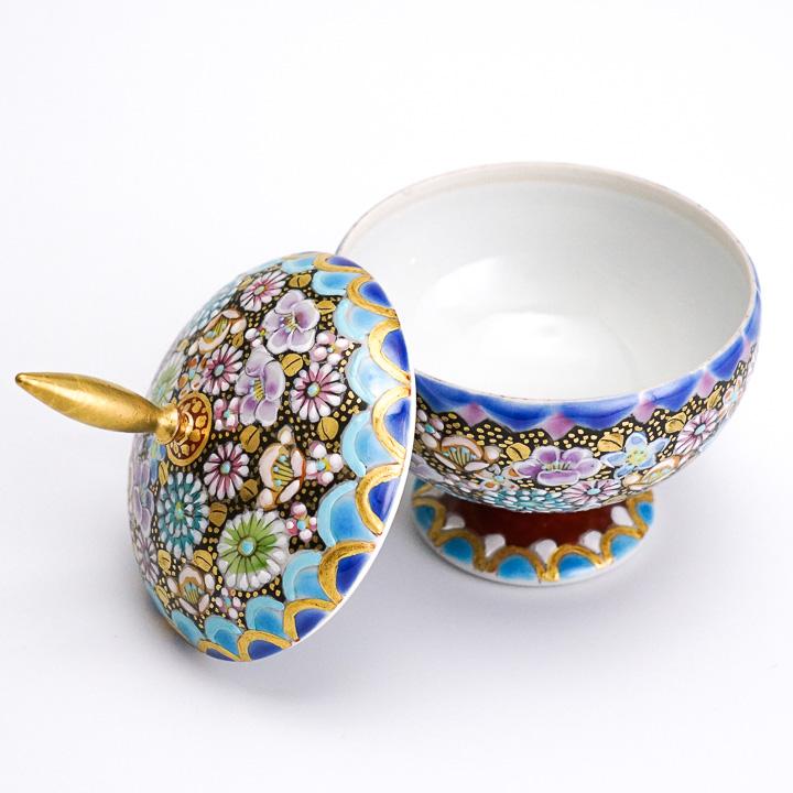 九谷焼 蓋器 色絵金襴花詰 / 高聡文 花づめ hanazume 和食器 鉢 小鉢