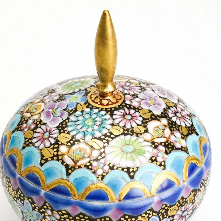 九谷焼 蓋器 色絵金襴花詰 高聡文 花づめ hanazume 和食器 鉢 小鉢