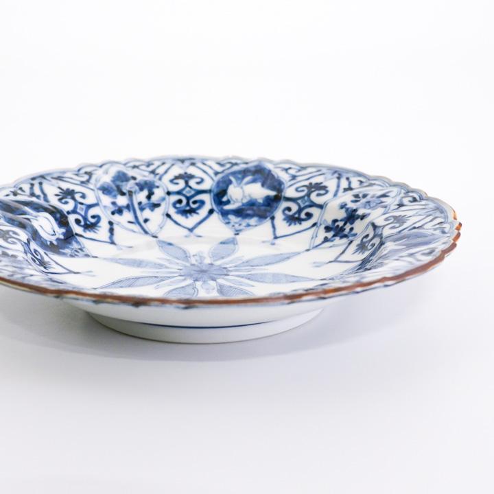 九谷焼 取鉢 青華祥瑞手豊穣文 / 山本長左 （木箱入り）5枚