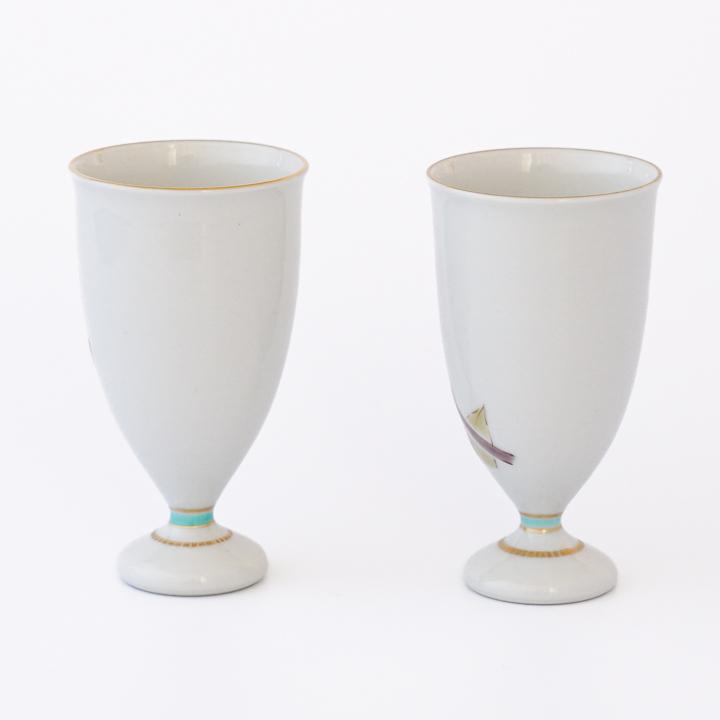 九谷焼 ペア 馬上杯 色絵彩花 / 山岸大成 | 酒器 人気 ギフト 九谷焼 ペア 馬上杯 色絵彩花 / 山岸大成 | 酒器 人気 ギフト