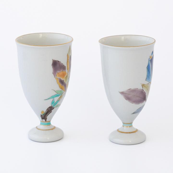 九谷焼 ペア 馬上杯 色絵彩花 / 山岸大成 ｜ 酒器 人気 ギフト 贈り物