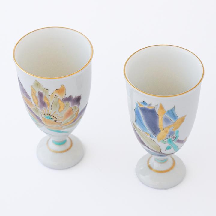 乾山焼 三代乾山 菊図 手付菓子器 木箱 陶芸 草花 鉢 時代【MA480】 九谷焼 ペア 馬上杯 色絵彩花 / 山岸大成 ｜ 酒器 人気 ギフト 贈り物