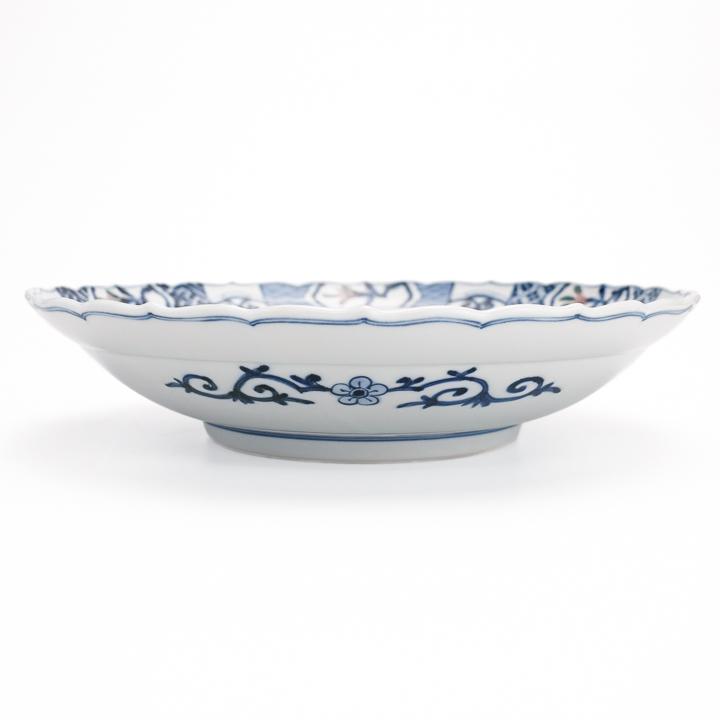 九谷焼 8.5号盛鉢 色絵祥瑞手花鳥 / 山本長左 【宮内庁御用窯】 26cm