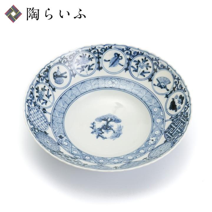 九谷焼 6号輪花鉢 丸紋松竹梅/山本長左(宮内庁御用窯) 送料 九谷焼 6号輪花鉢 丸紋松竹梅/山本長左(宮内庁御用窯) 送料
