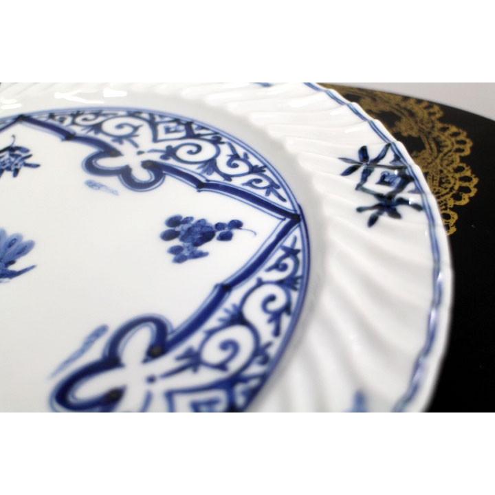 九谷焼 9号皿 青華孔雀文/山本長左(宮内庁御用窯) 送料無料 和 九谷焼 9号皿 青華孔雀文/山本長左(宮内庁御用窯) 送料無料 和