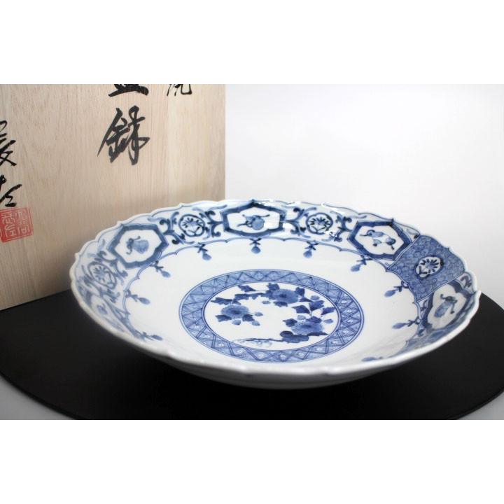 九谷焼 8.5号盛皿 祥瑞手菊紋/山本長左(宮内庁御用窯) 送料 九谷焼 8.5号盛皿 祥瑞手菊紋/山本長左(宮内庁御用窯) 送料