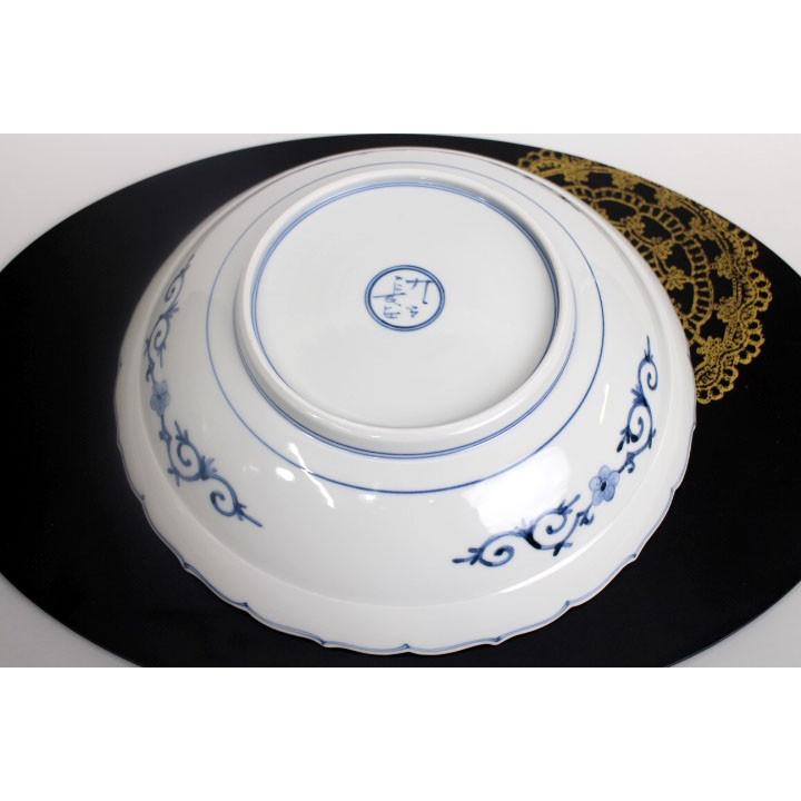 九谷焼 8.5号盛皿 祥瑞手菊紋/山本長左(宮内庁御用窯) 送料 九谷焼 8.5号盛皿 祥瑞手菊紋/山本長左(宮内庁御用窯) 送料