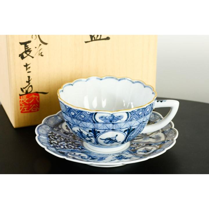 九谷焼 カップ&ソーサー 丸紋祥瑞手松竹梅/山本長左(宮内庁 九谷焼 カップ&ソーサー 丸紋祥瑞手松竹梅/山本長左(宮内庁